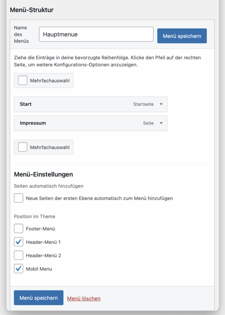 Menü-Wordpress